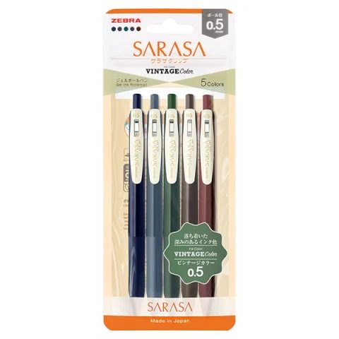 ZEBRA | Sarasa Clip Vintage | Gel Pen | Clear | JJ15-5C-VI-N
