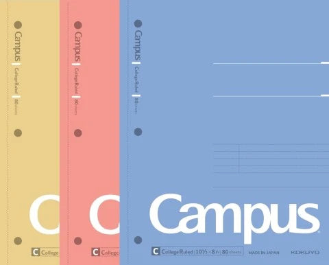 CAMPUS SPIRAL NOTEBOOK COLLEGE RULED 80 SHEETS 3 PACK