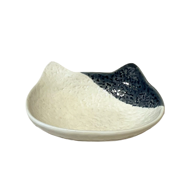 5.4-inch Stone Texture Cat Bowl Grey Cat Design