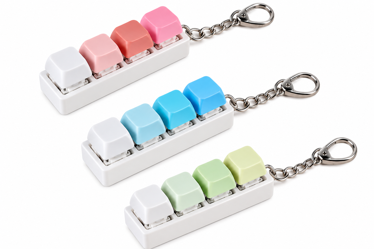Pastel Clicky Keyboard Keychain - 1pc