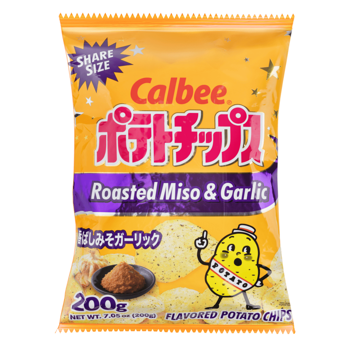 Calbee Potato Chips Mega Miso & Garlic Large