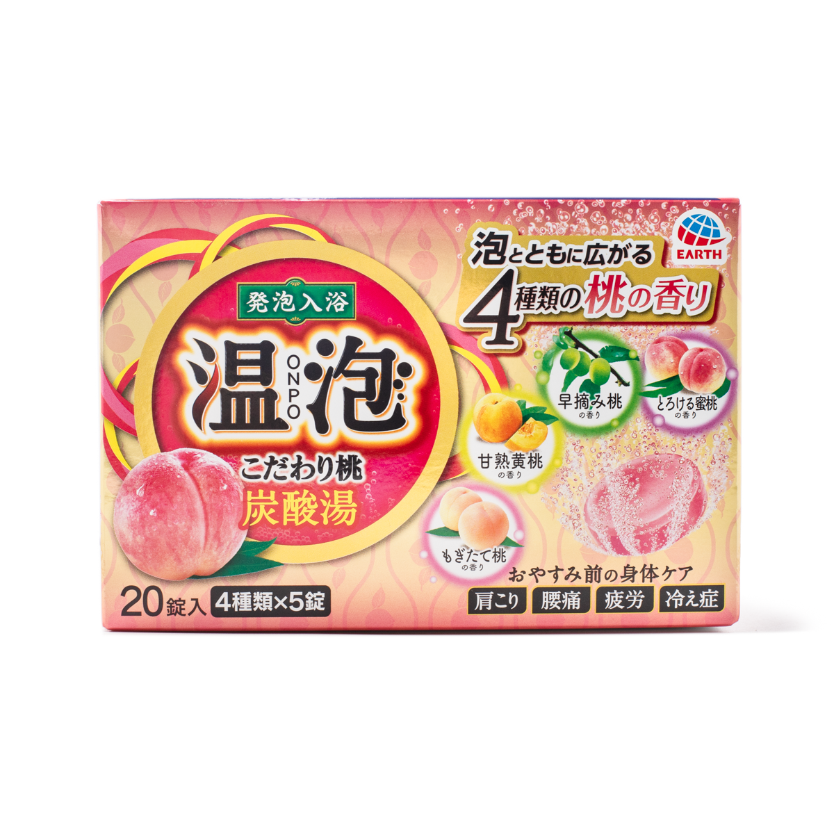 EARTH Bath Tablets Peach 20 Tablets