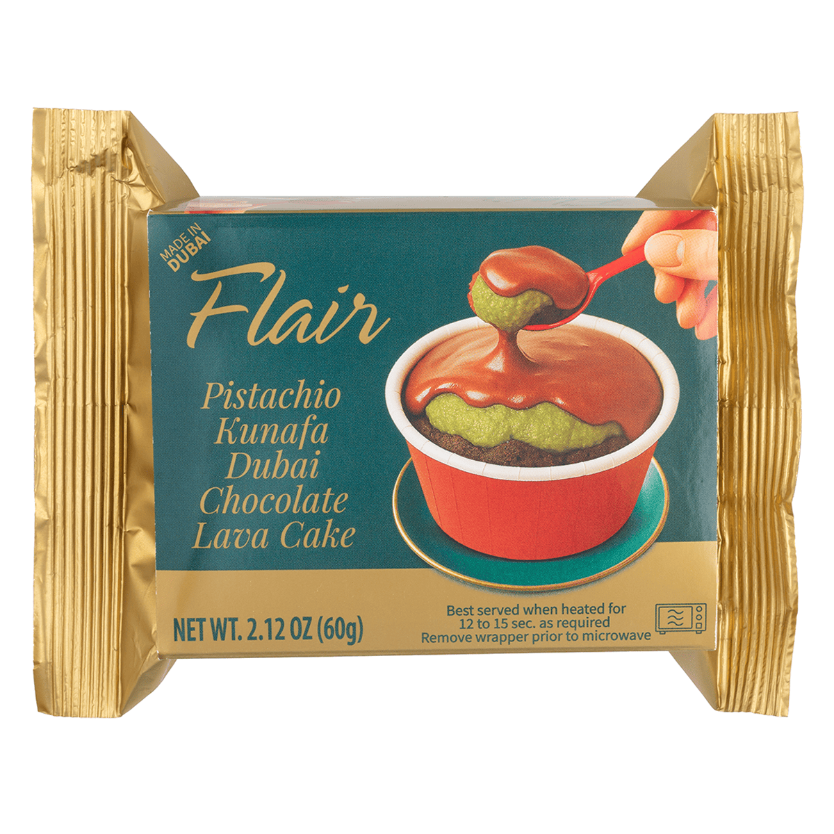 Flair Pistachio Kunafa Dubai Chocolate Lava Cake