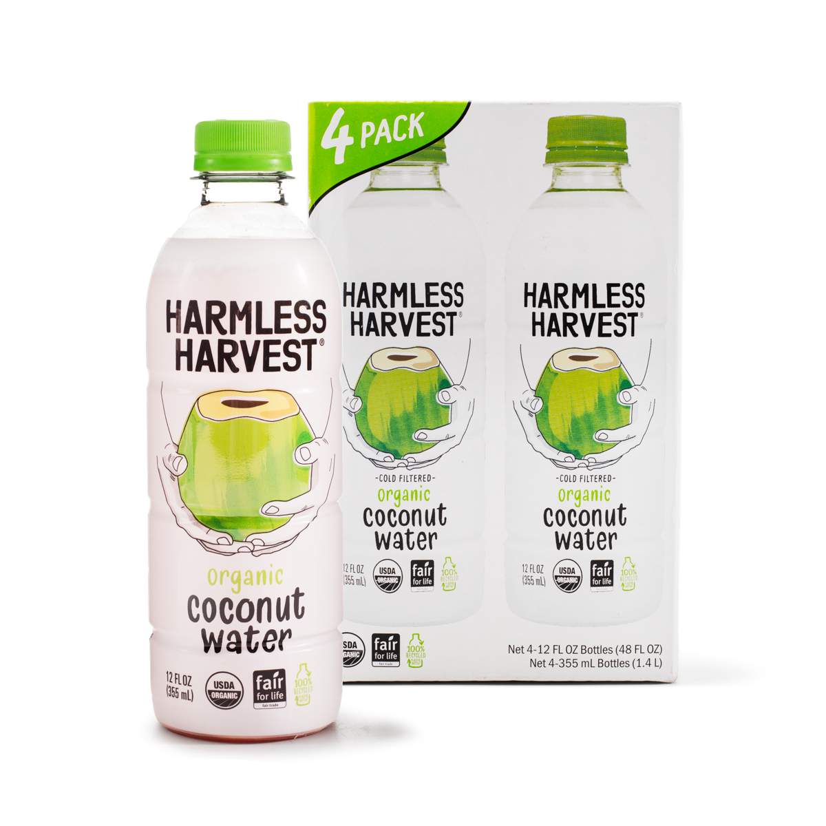 Harmless Harvest Coconut Water - 12oz/4pk 1 case