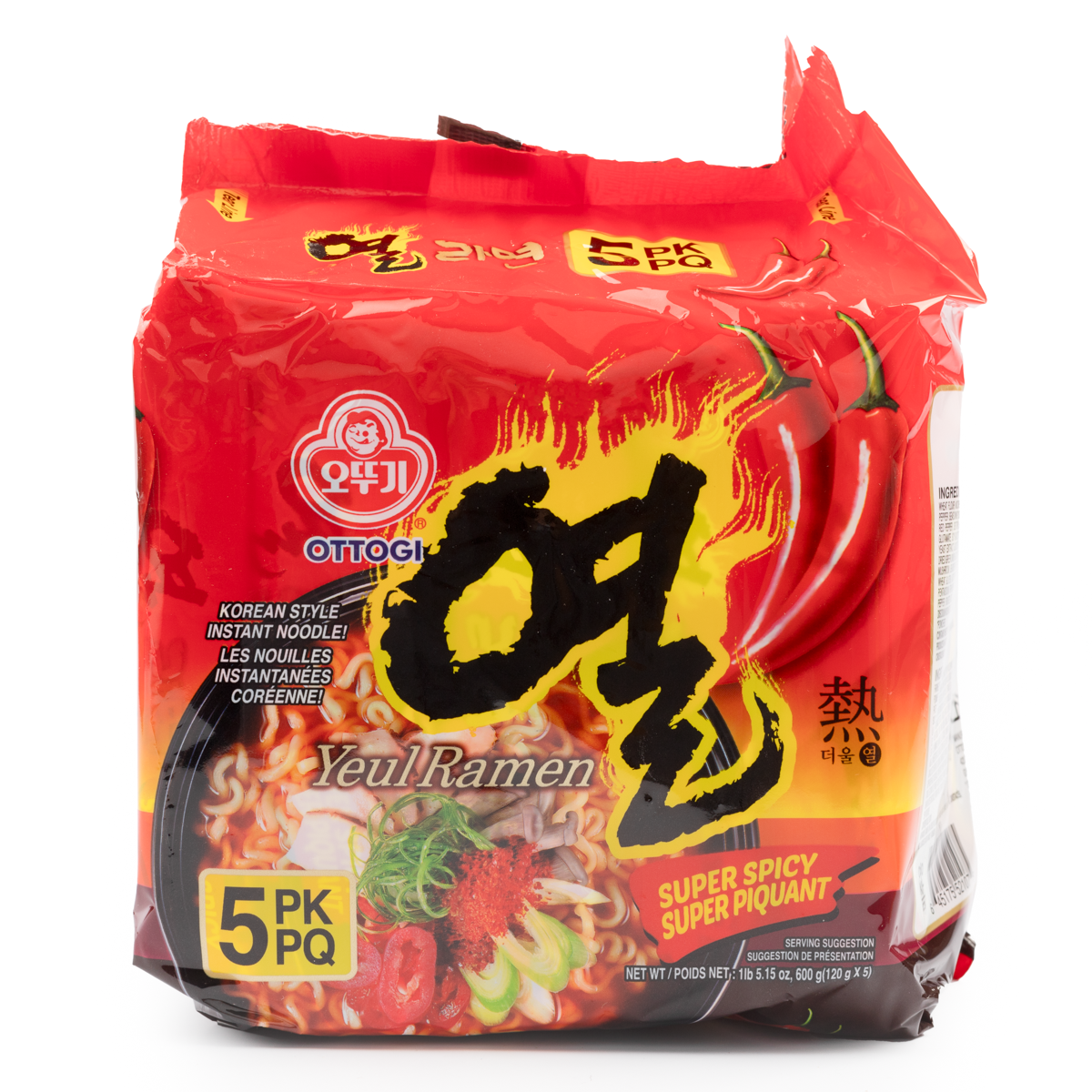 Ottogi Yeul Ramen, Hot Taste 5 pack
