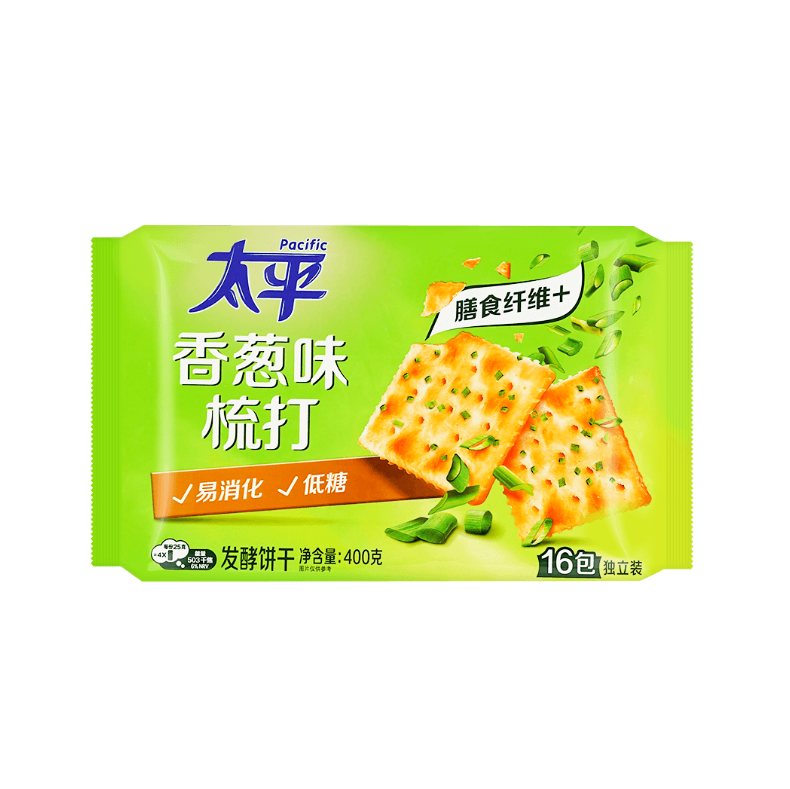【Pacific】 Soda Crackers Chive Flavor (16 bags*25 g) 400g