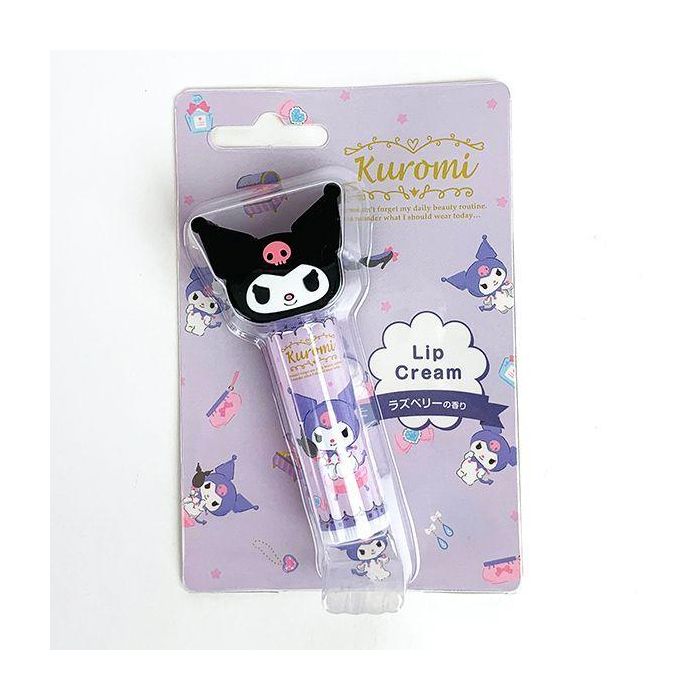 Japan Sanrio Kuromi Lip Balm Raspberry Scent 1pc