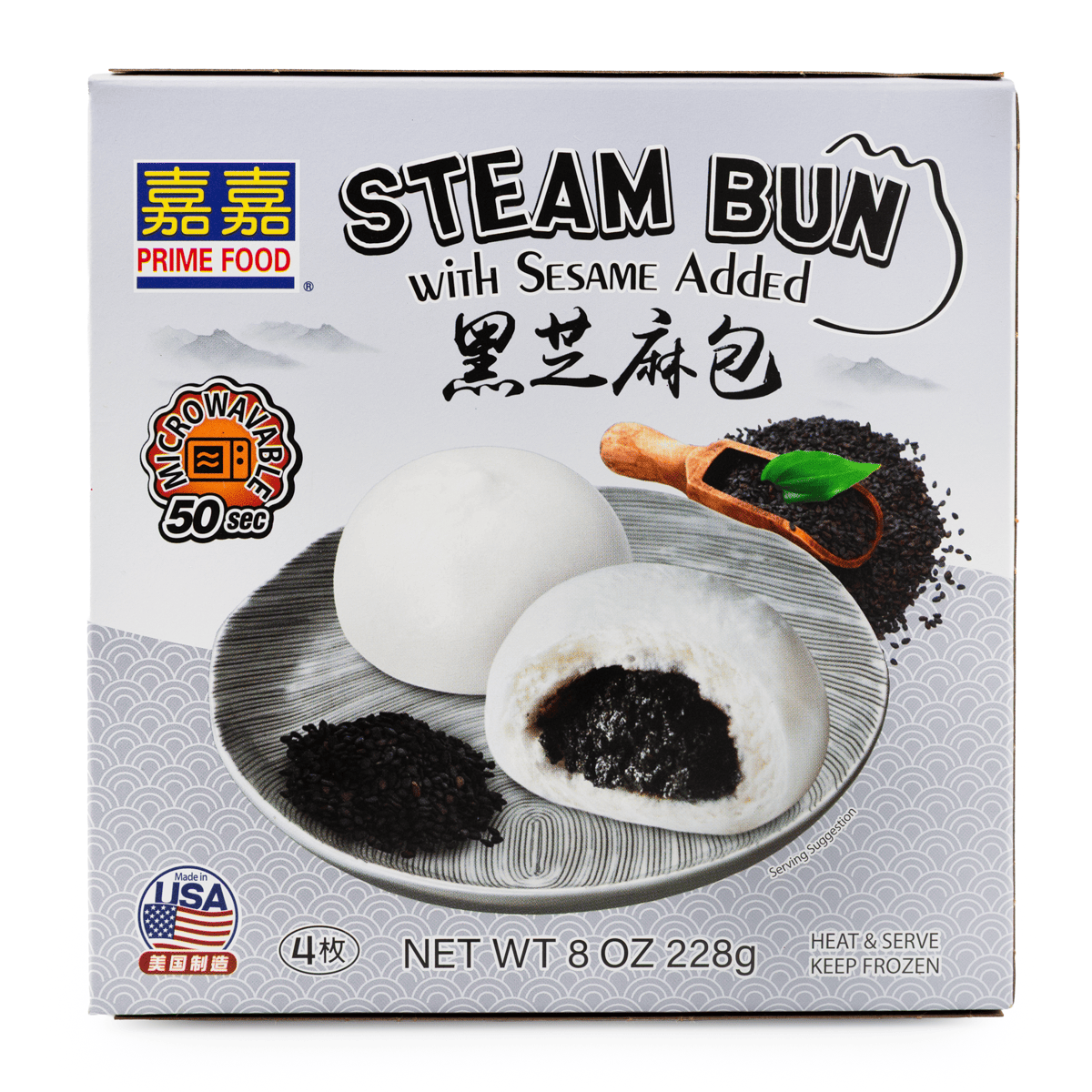 Prime Food Steam Bun with Sesame 4ct