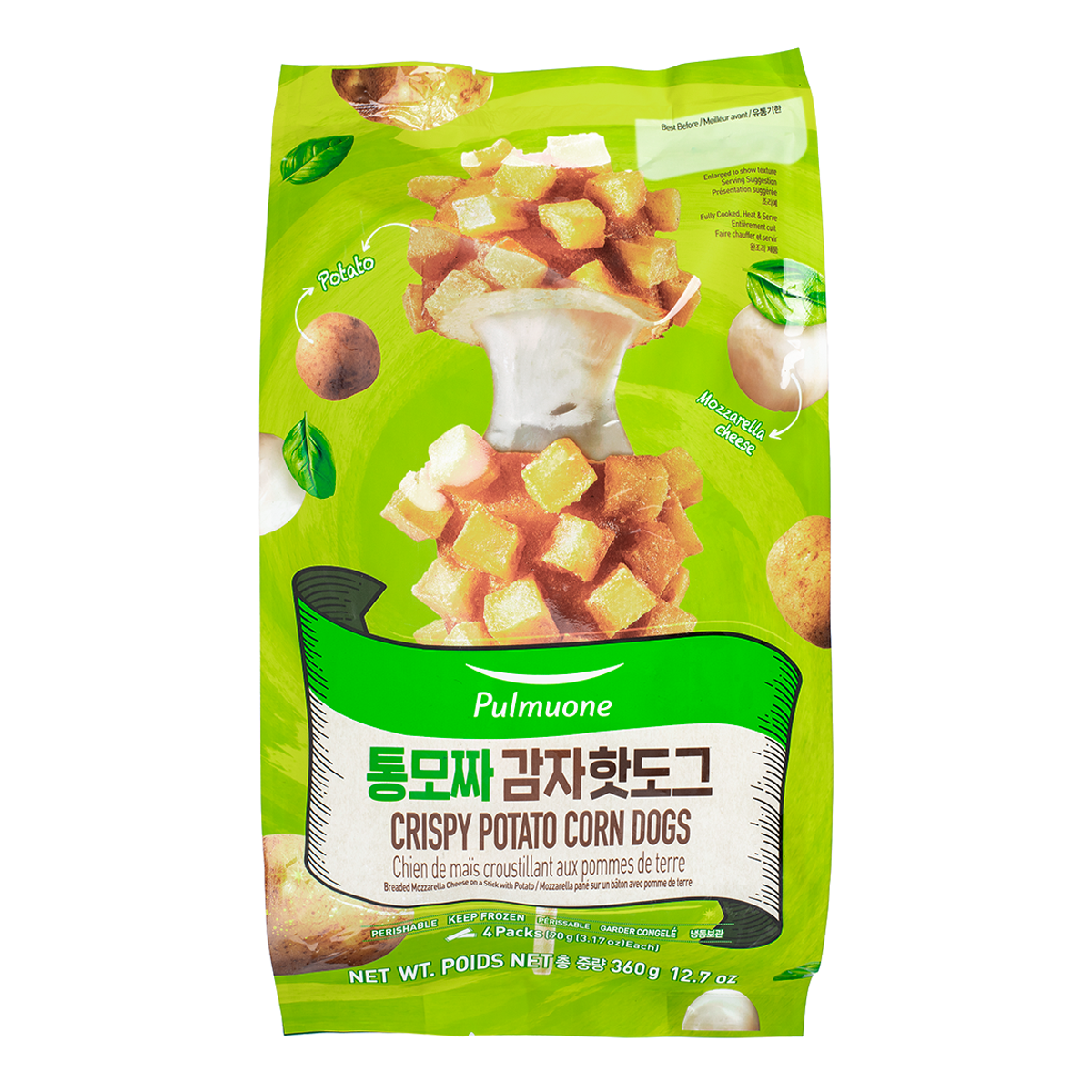 PULMUONE Potato & Mozzarella Corn Dogs 12.7 OZ