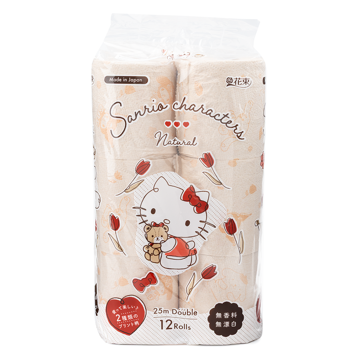 SANRIO CHARACTERS MARUTOMI SEISHI NATURAL TOILET PAPER 12 ROLLS 2-PLY