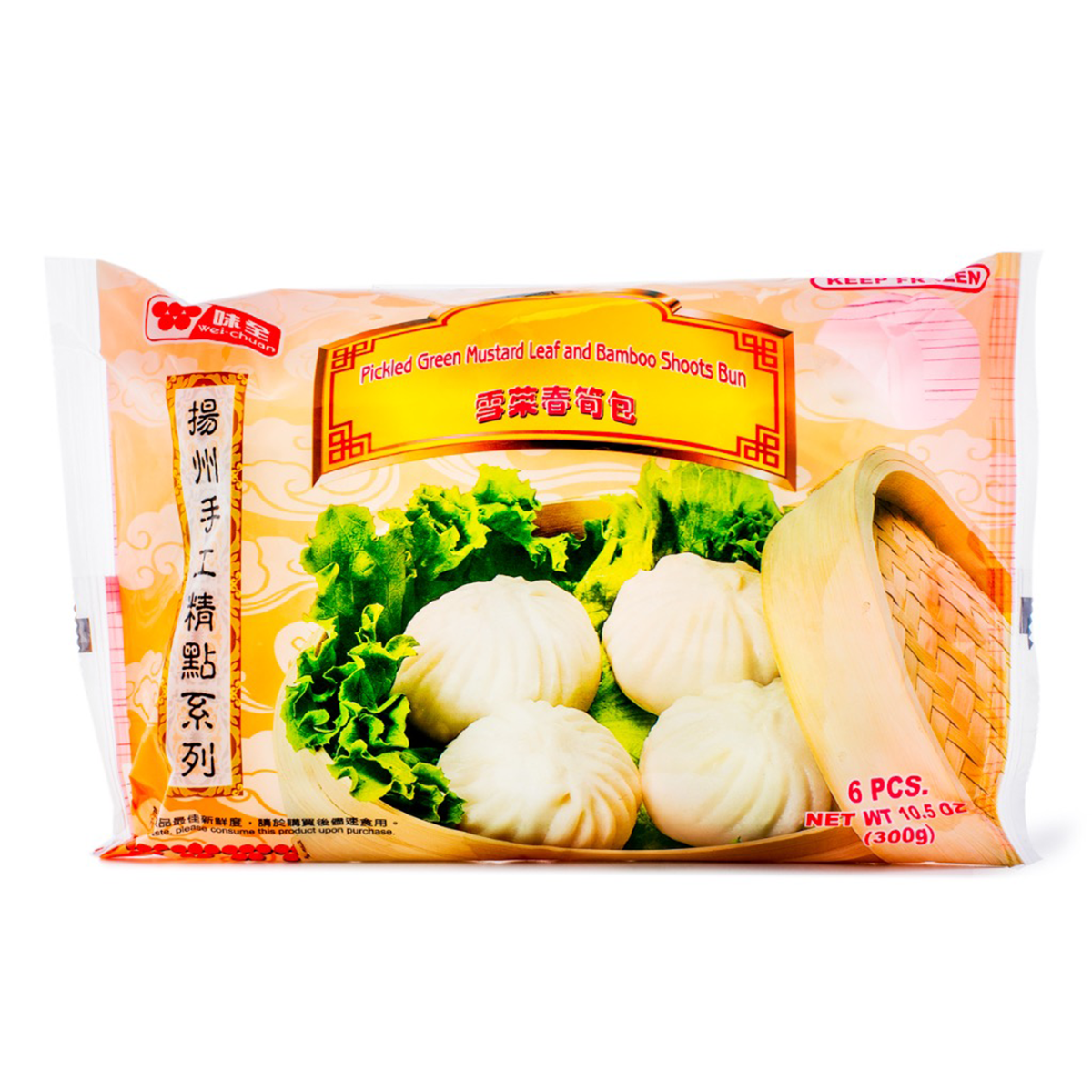 Wei-Chuan Pickled Green Mustard Leaf and Bamboo Shoots Buns, Frozen 6.00 count