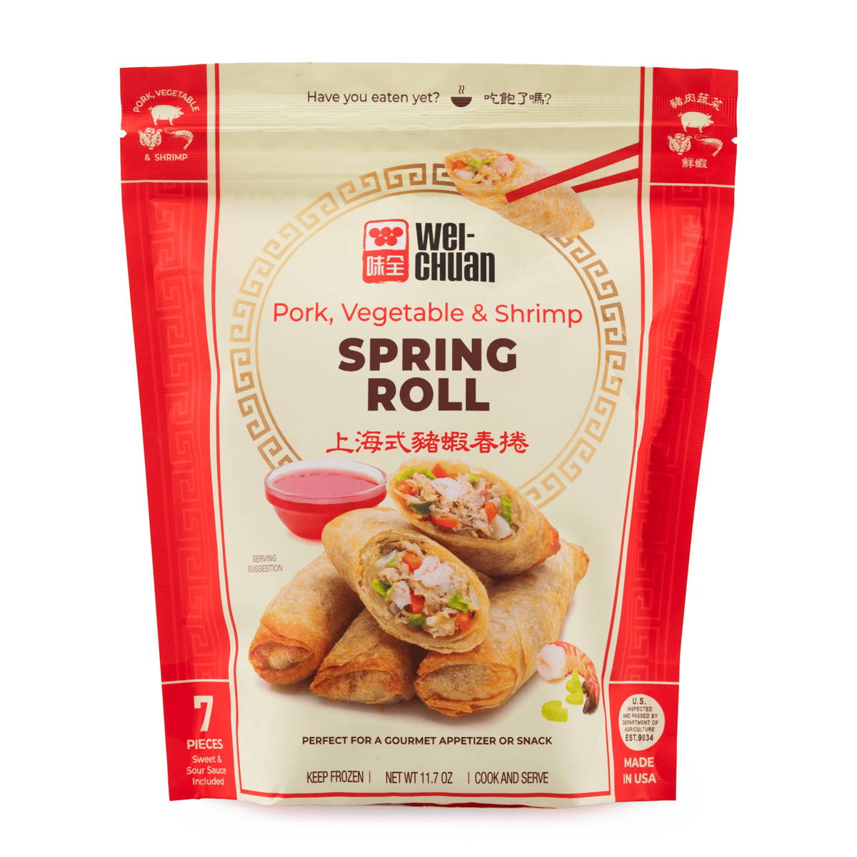 Wei-Chuan Pork, Vegetable and Shrimp Spring Rolls, Frozen 11.70 oz