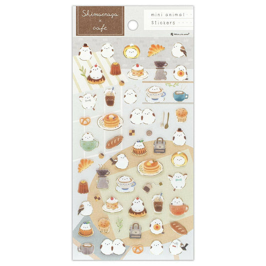 Transparent stickers of large giru and zebra finches