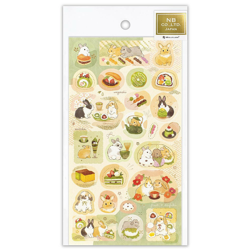 Japanese seal large rabbit and Japanese sweets