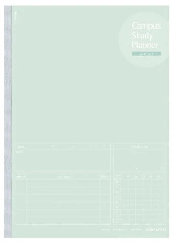 CAMPUS STUDY PLANNER NOTEBOOK B5 DAILY GREEN