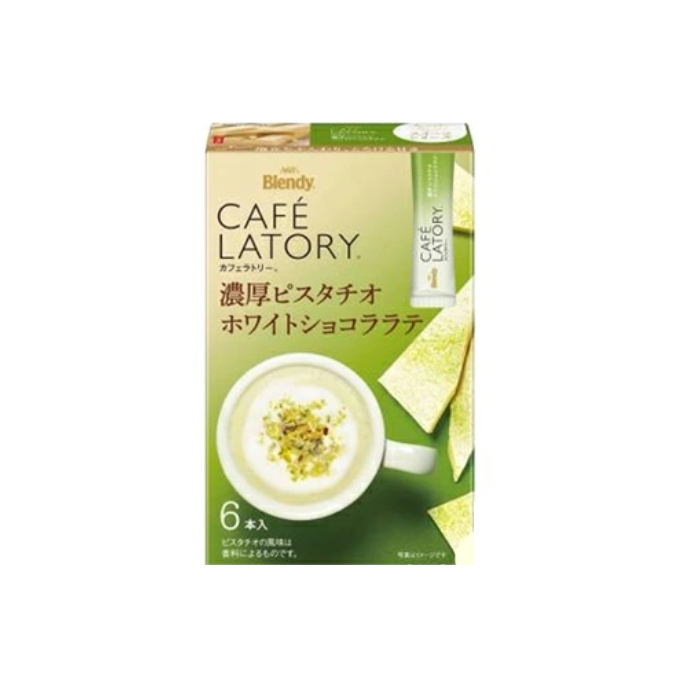 AGF Blendy Cafe Latory Stick Rich Pistachio White Chocolate Latte Instant Drink Stick 60g/10g*6