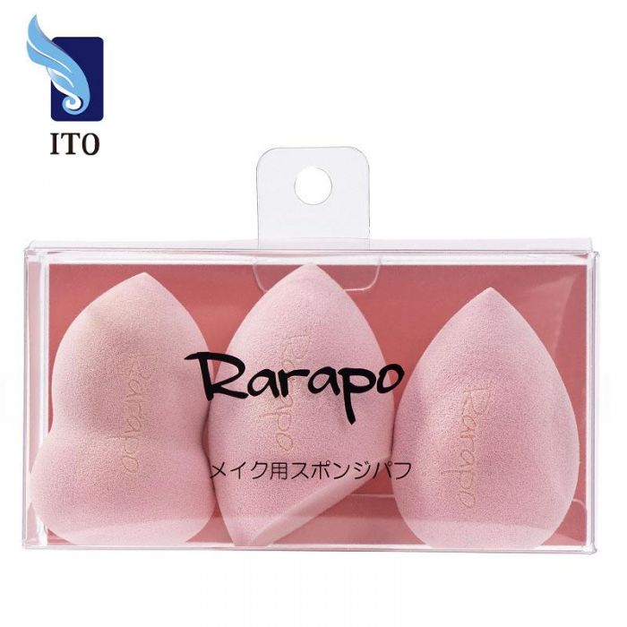 ITO Rarapo 3D Multi-functional Makeup Sponge Set (Pink/3 Shapes) - 3 Pieces