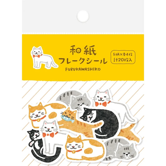 Washi Flake Sticker Cat