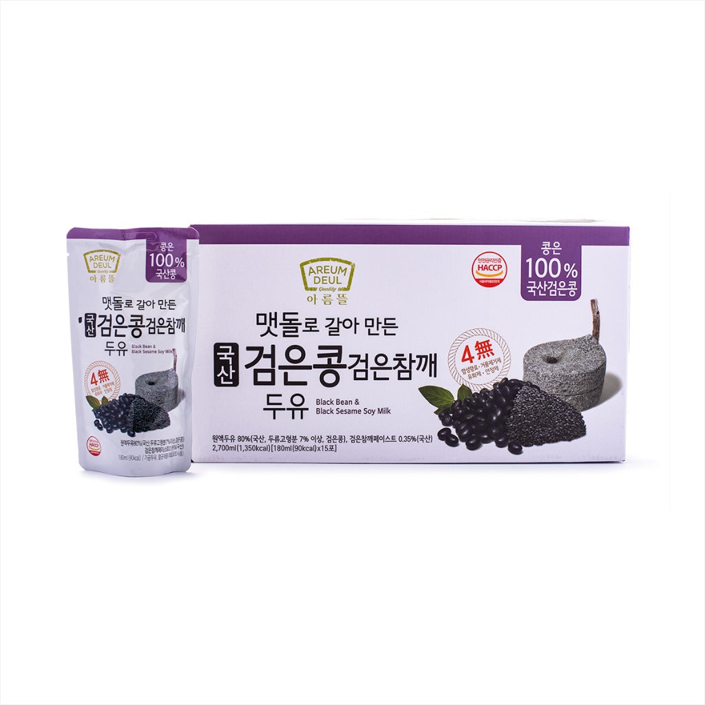 Areum Deul Black Bean&Black Sesame Soy Milk 180 ML x 15