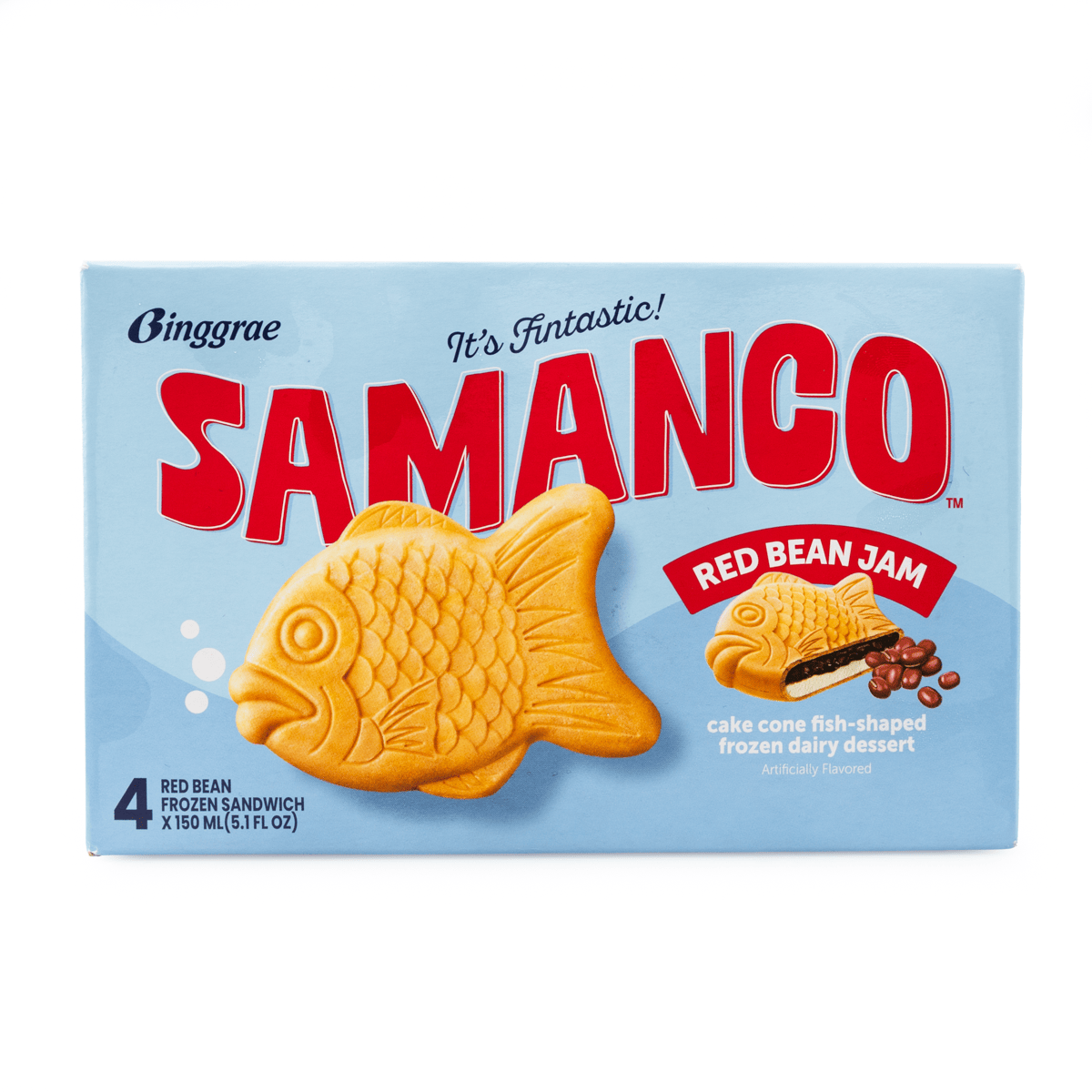 Binggrae Samanco Red Bean Ice Sandwich 4pcs