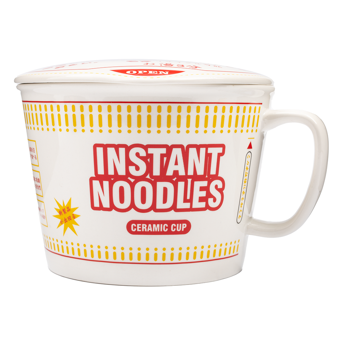 Ceramic instant noodle bowl red