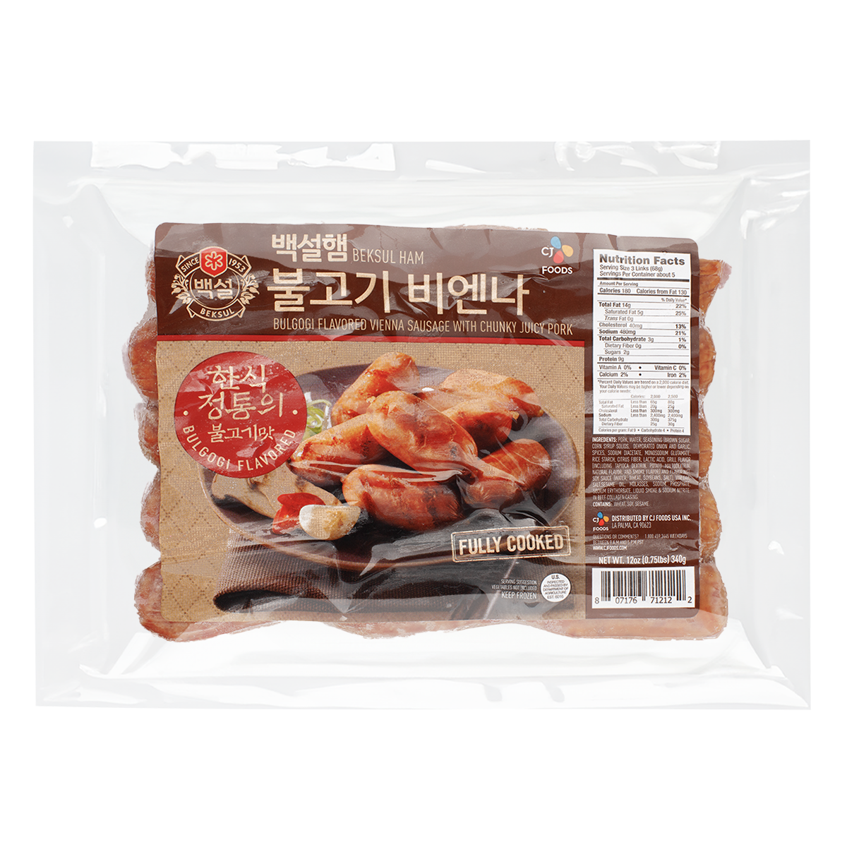 CJ Beksul Bulgogi Smoked Sausage