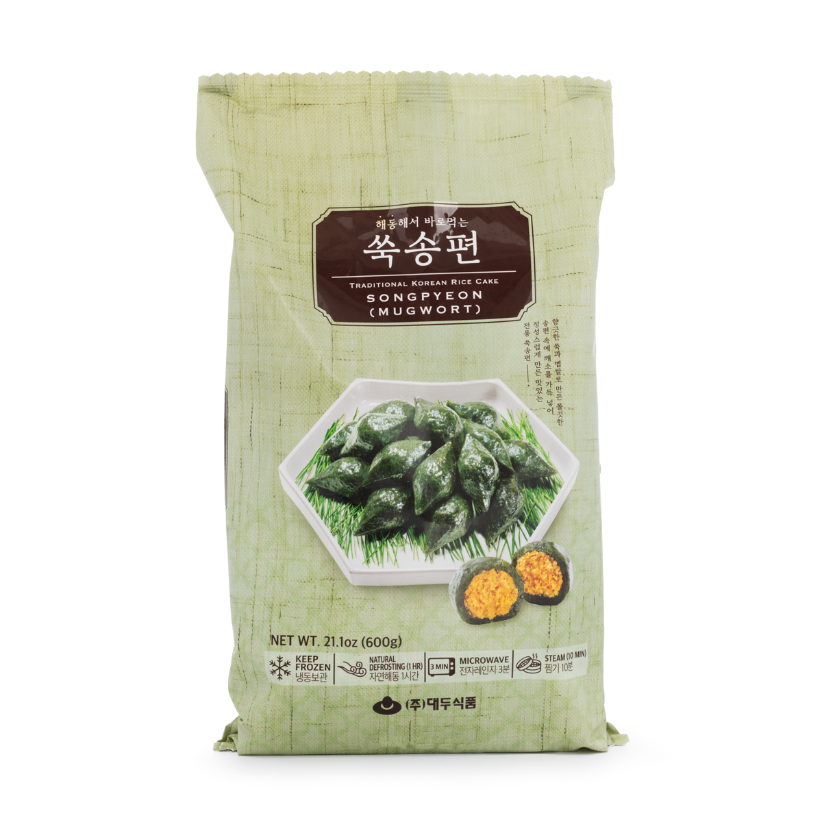 DAEDOO Traditional Korean Rice Cake, Song Pyeon ( MUGWORT)