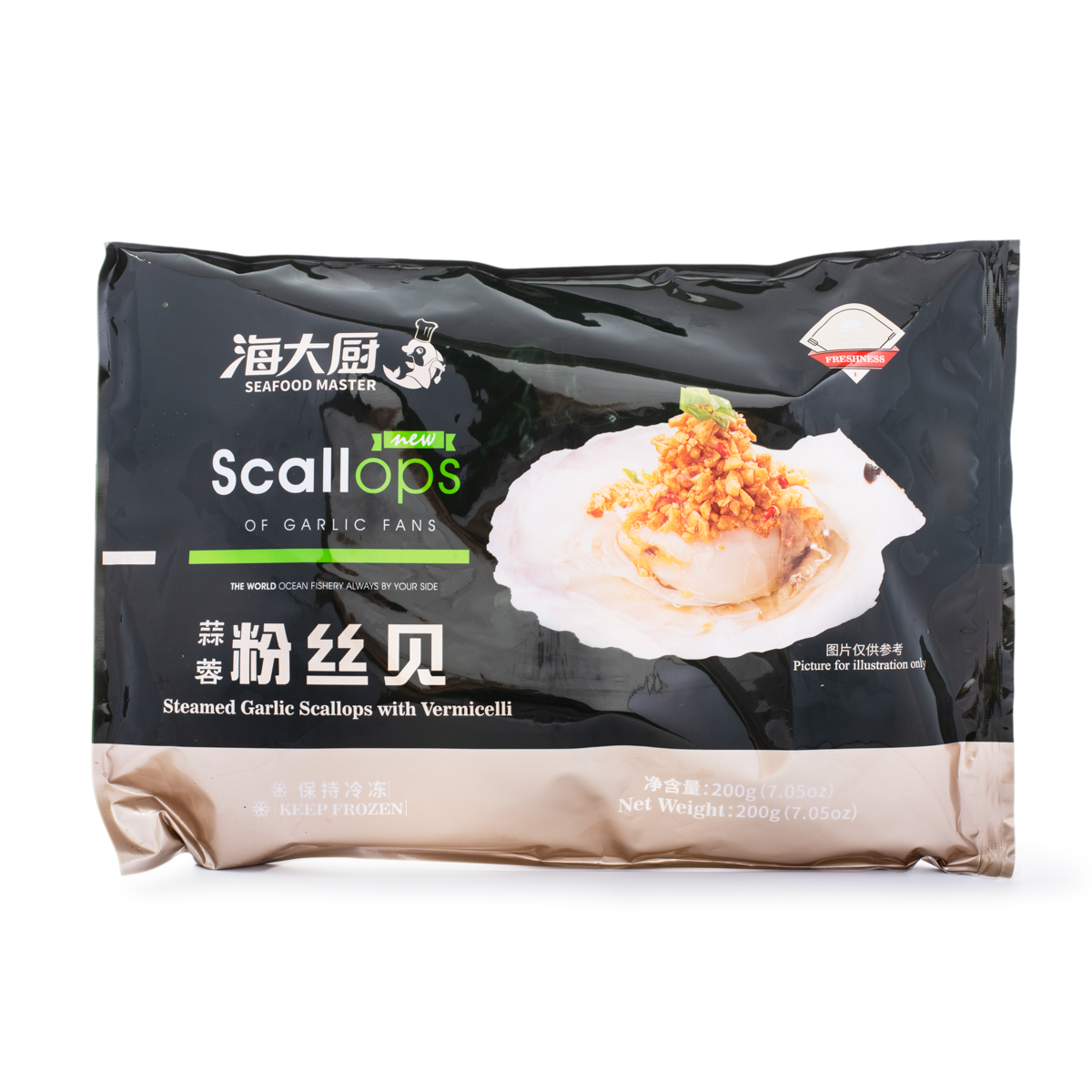 Garlic  Scallops with Vermicelli  Frozen