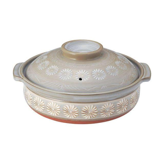 GINPO Clay Pot Donabe 56oz 8.5" D x 5" H
