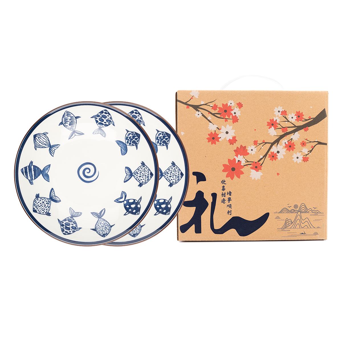 Japanese 8-inch plate/Land of Fish and Rice/20 * 20 * 5CM