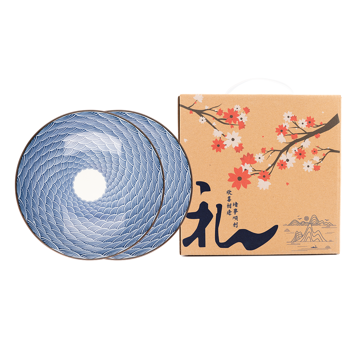 Japanese 8-inch plate/Thousand layer wave/20 * 20 * 5CM