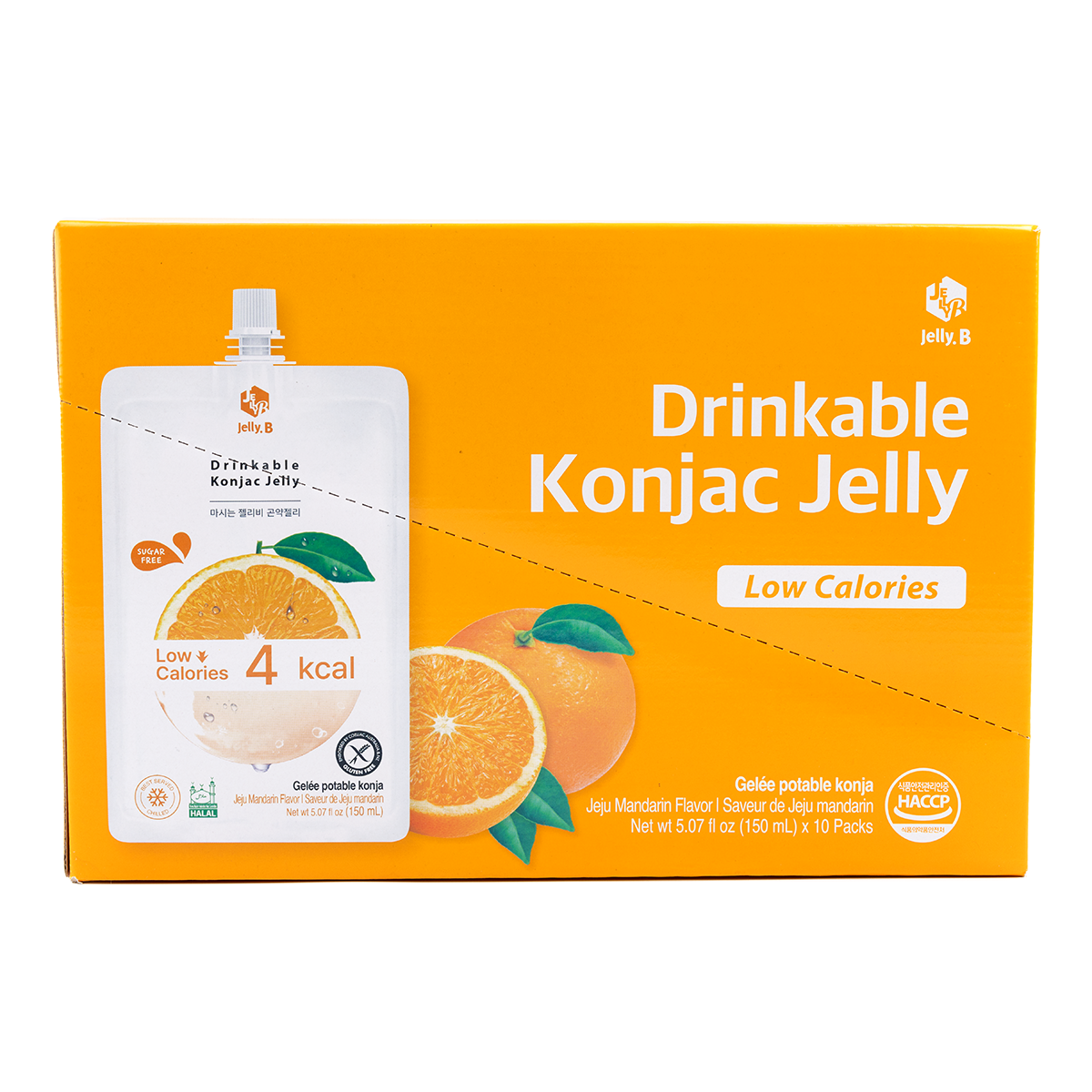 Jelly B. Konjac Drink - Mandarin, 10 Packs
