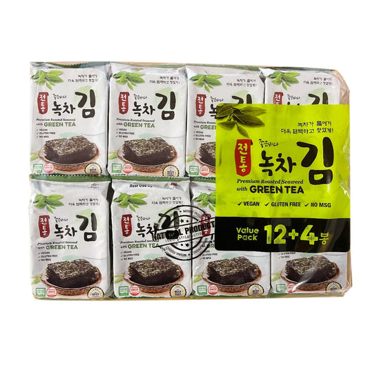 K-FISH Premium Roasted Seaweed with green tea 16PKS
