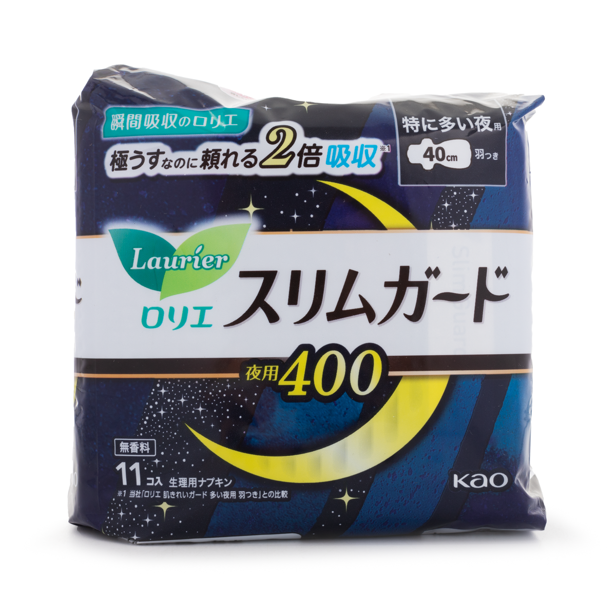 KAO LAURIER Speed + Slim Guard Sanitary Napkin With Wings Night Use 40cm 11 Pads