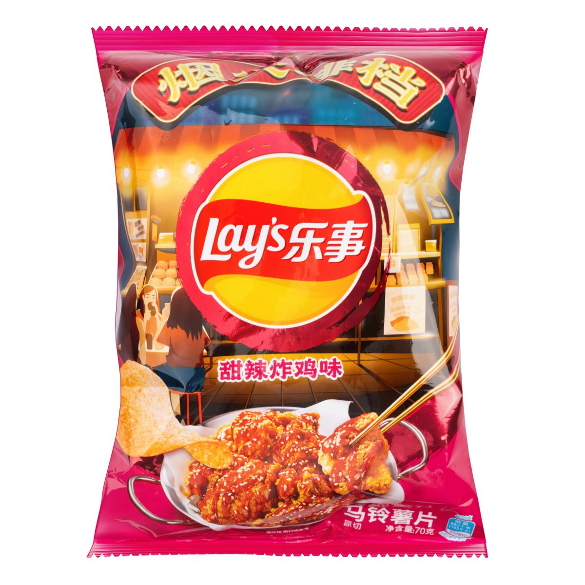 Lay's Potato Chips Sweet &amp; Spicy Fried chicken Flavor