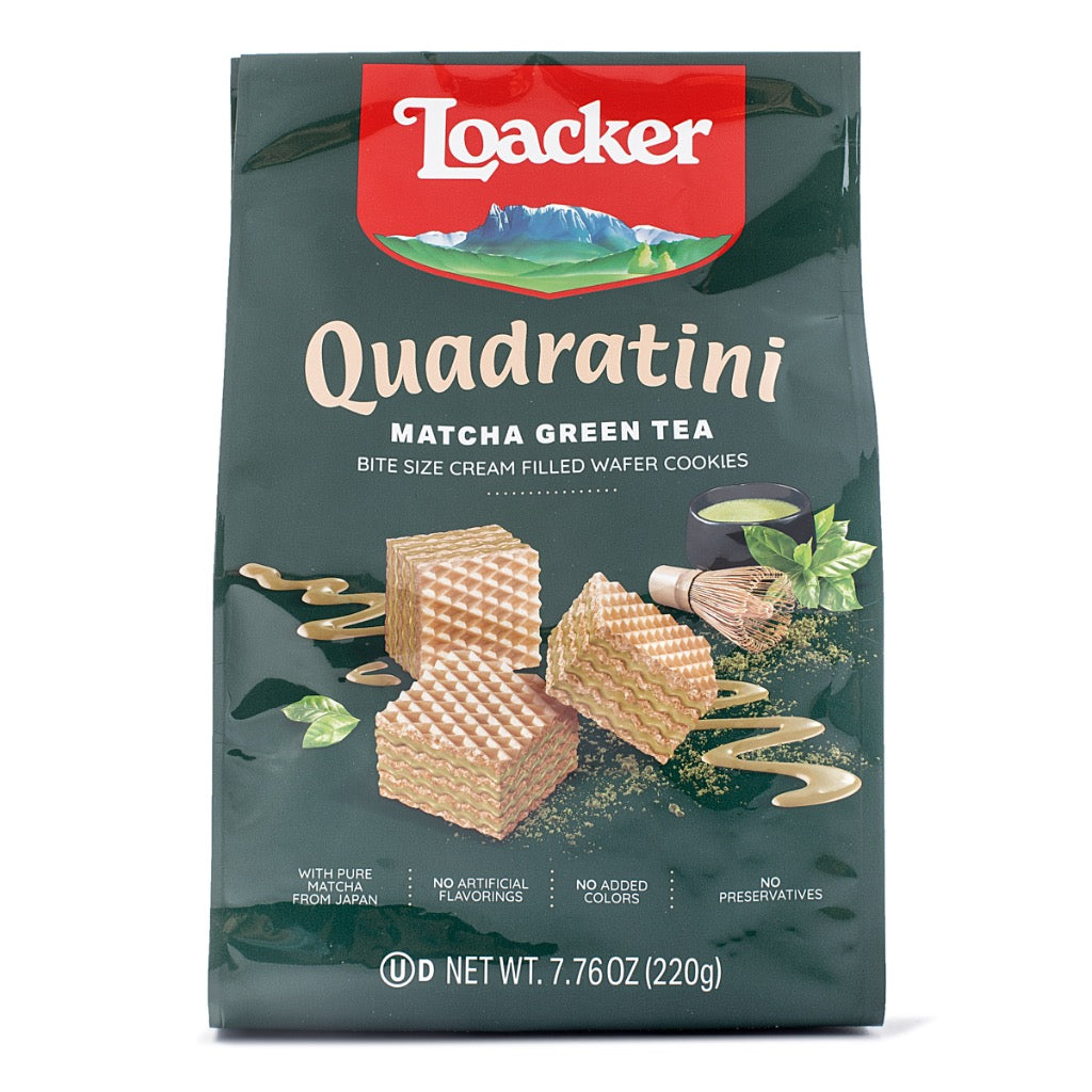 Loacker Quadratini Bite Size Wafer Matcha Green Tea Flavor