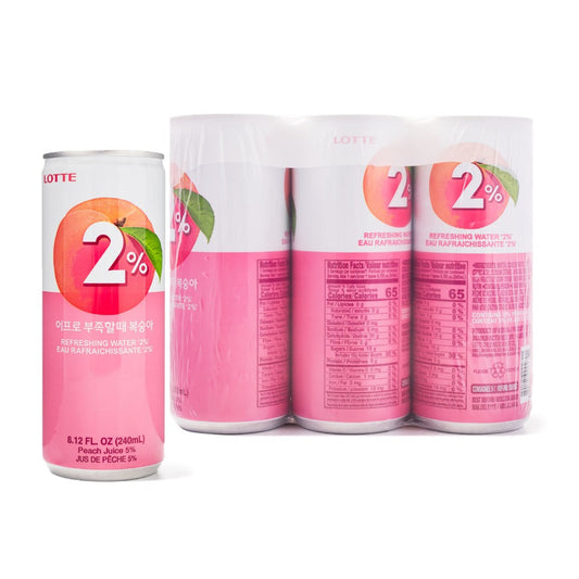 LOTTE 2% Peach 8.12fl.oz (240ml) 6Pk