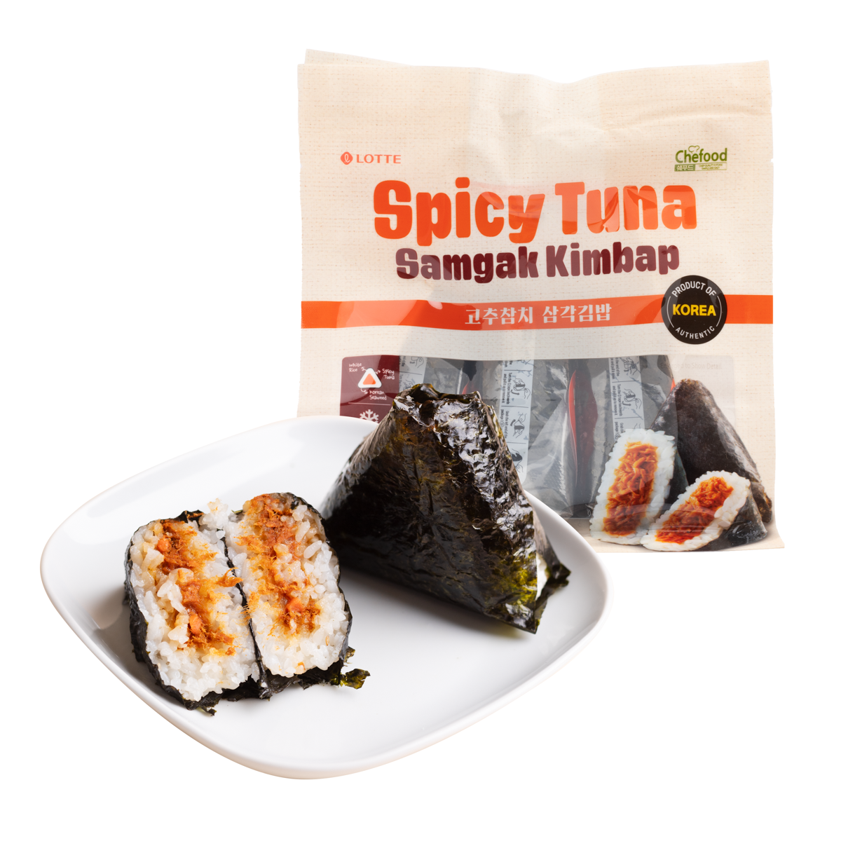 Lotte Chefood Samgak Kimbap Spicy Tuna 110g X 3pcs
