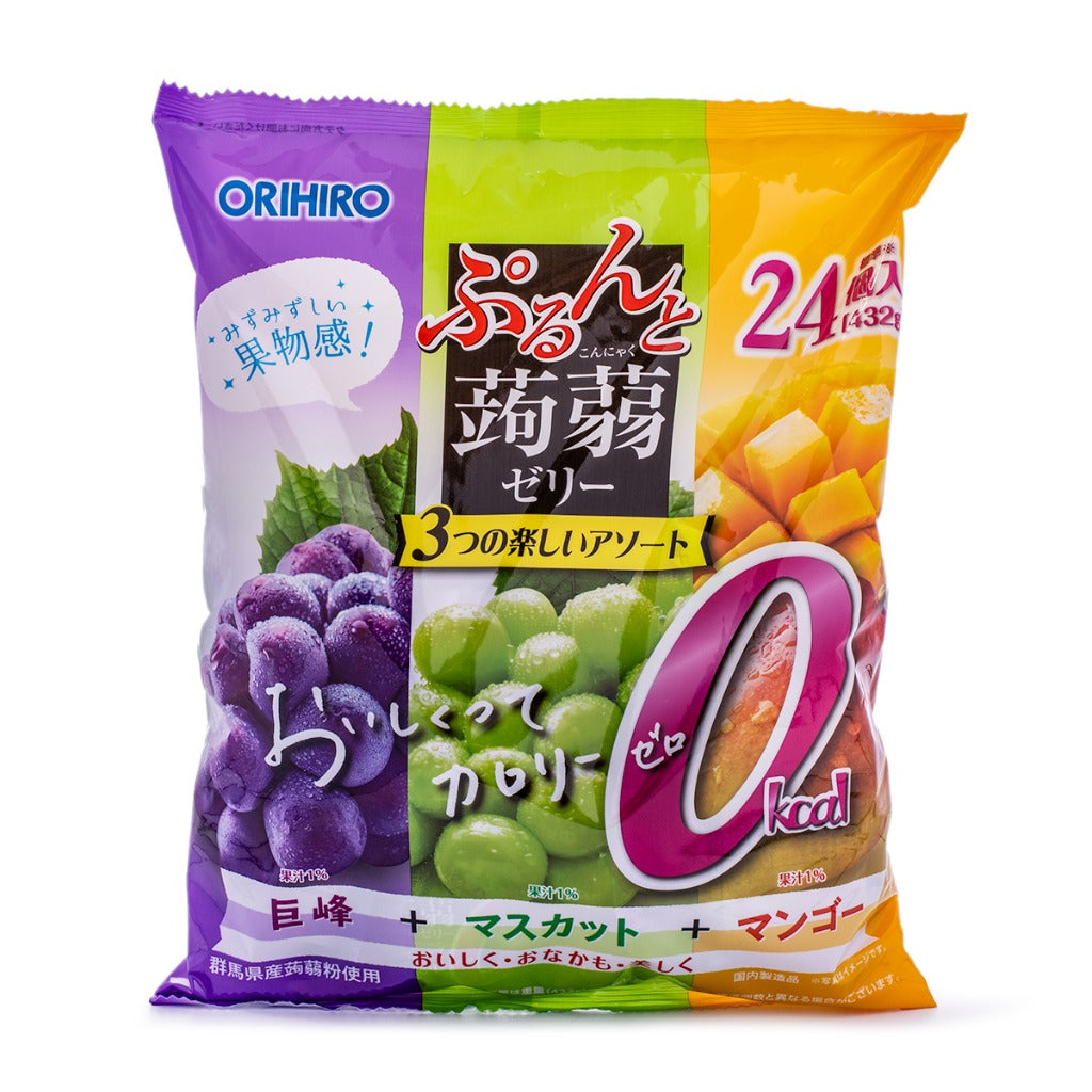 ORIHIRO Konjac Jelly 0 Calories 24pcs (Kyoho Grape, Muscat & Mango)