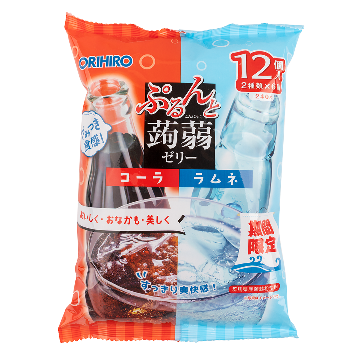 Orihiro Konjac Jelly Cola + Ramune [Limited Time] 12pcs 240g