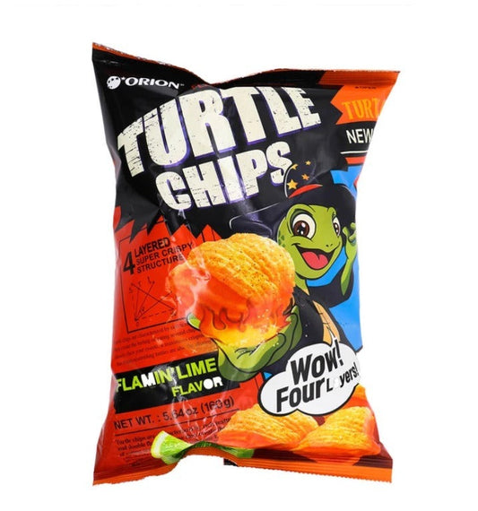 ORION Turtle Chips Flamin' Lime Flavor 5.64oz (160g)