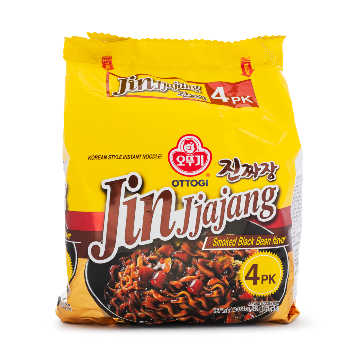 OTTOGI Jin Jjajang Noodle Smoked Black Bean Flavor 4PK - 1 Unit