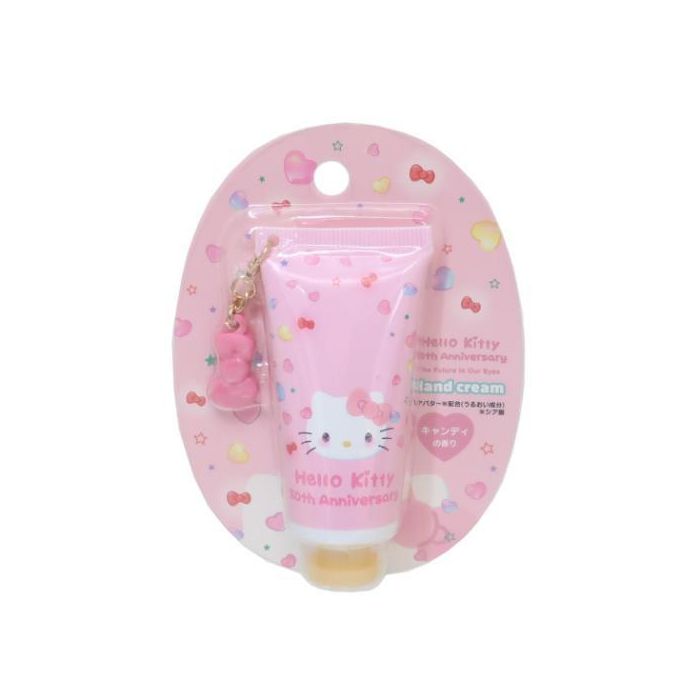 「Hello Kitty 50th Anniversary The Future in Our Eyes」Japan Sanrio Hand Cream with Charm Candy Scent 1pc