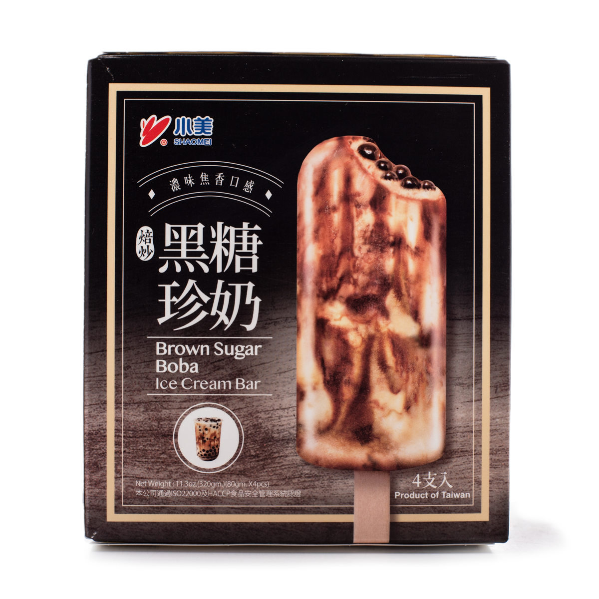 Shao Mei Brown Sugar Boba Milk Tea Ice Cream Bars 4pc