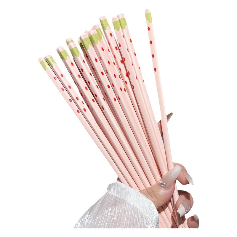 Strawberry Collection Ceramic Chopstick 5 Pair Set